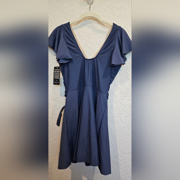 Blooming Jelly Blue One Piece Swim Dress Size Large - Picture 5 of 6